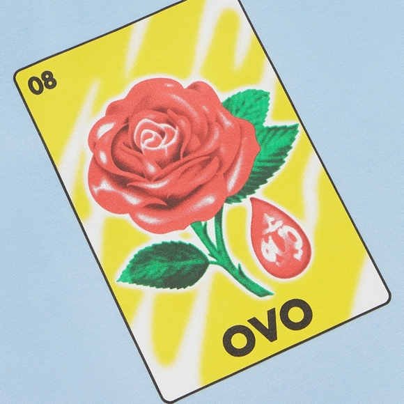 OVO Medium Rose T-Shirt in Light Blue - Picture 3 of 10